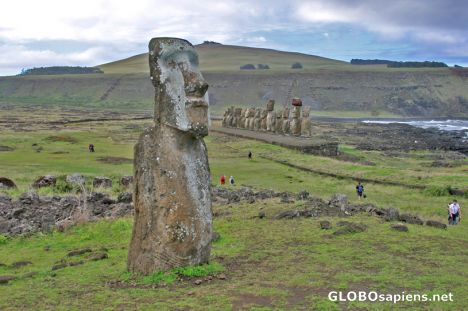Postcard Bahia Hanga Nui - Ahu Tongariki - Los Quince Moai