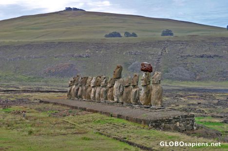 Postcard Hanga Nui Bay - Ahu Tongariki - Los Quince Moai