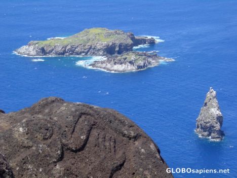 Postcard ILE DE PAQUES -SITE ORONGO - MOTU ITI - MOTU NUI