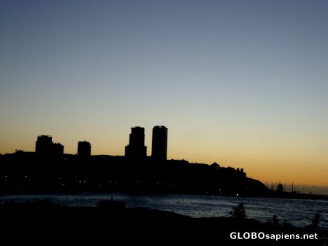Postcard Viña del mar beach at sunset