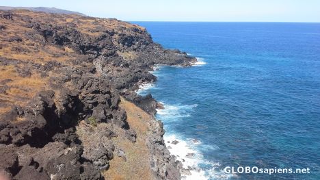 Postcard The rocky coast of Easter Island