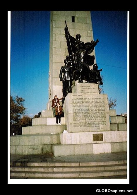 Postcard Statue in Central Santiago