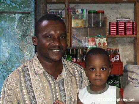 Postcard Shopkeeper from Mutsamudu