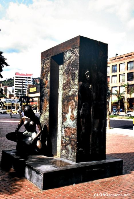 Postcard Monument in honour of the native population