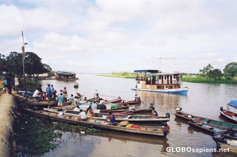 Postcard The Leticia harbour.
