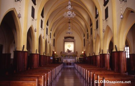 Postcard Inside the church on the hill next to Bogotá