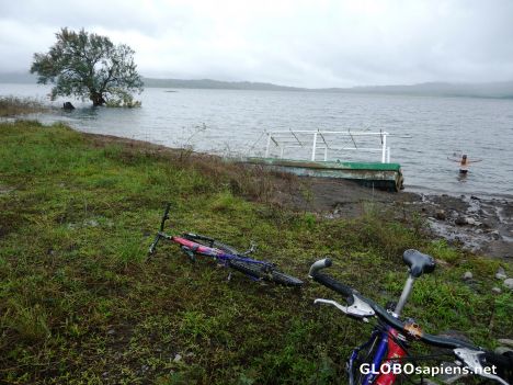 Postcard The payoff!  A swim in Lake Arenal