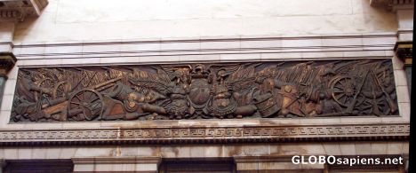 Postcard Details atop door inside the Capitolio