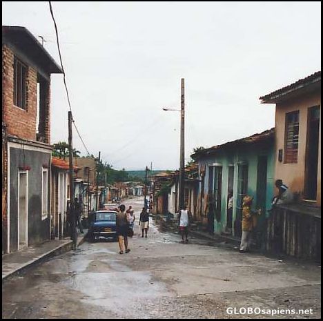Postcard One of the main streats in Trinidad