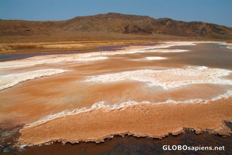 Postcard Pedra de Lume - salt on the salt flats