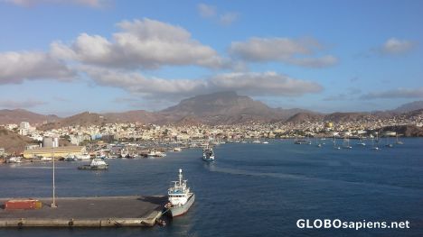Postcard Mindelo port