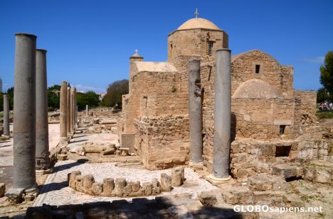 Postcard Pafos (CY) - columns and a small church