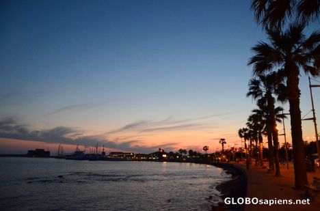 Postcard Pafos (CY) - sunset at the waterfront