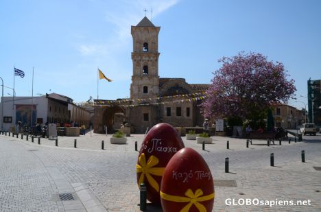 Postcard Larnaca (CY) - the cathedral with eggs