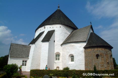 Postcard Osterlars (DK) - famous round church