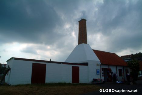 Postcard Gudhjem (DK) - fish smoking house