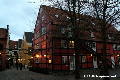 Postcard Odense - old houses