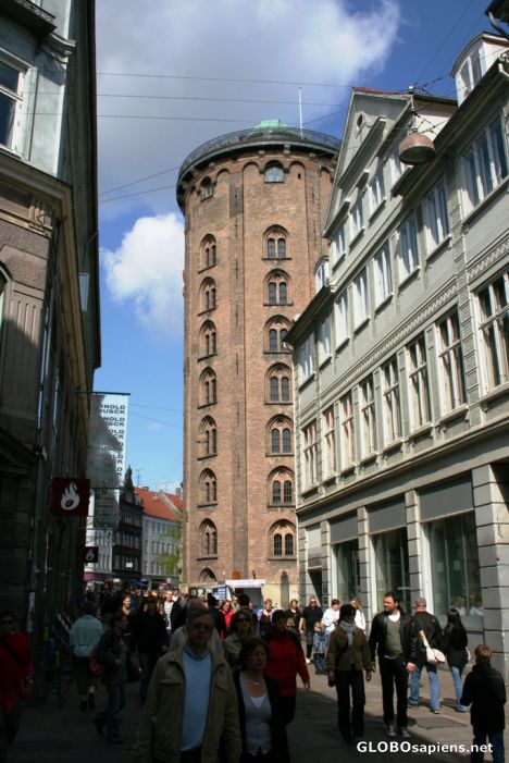 Postcard Rundetaarn; seen from købmagergade