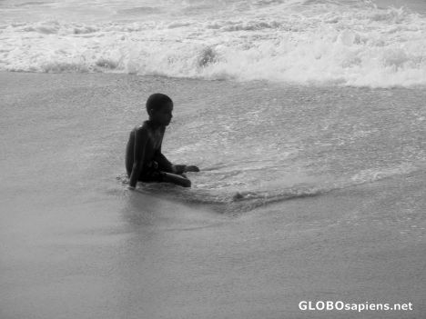 Postcard lonely by the sea