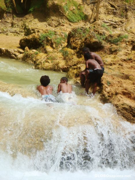 Postcard kids in the water