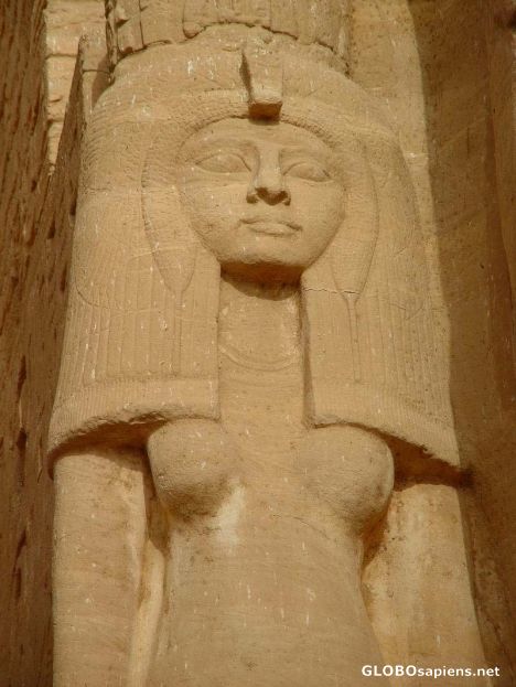 Postcard statue at Abu Simbel Temple