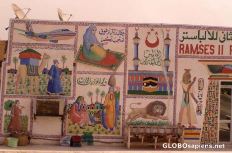 Postcard colourful painted walls