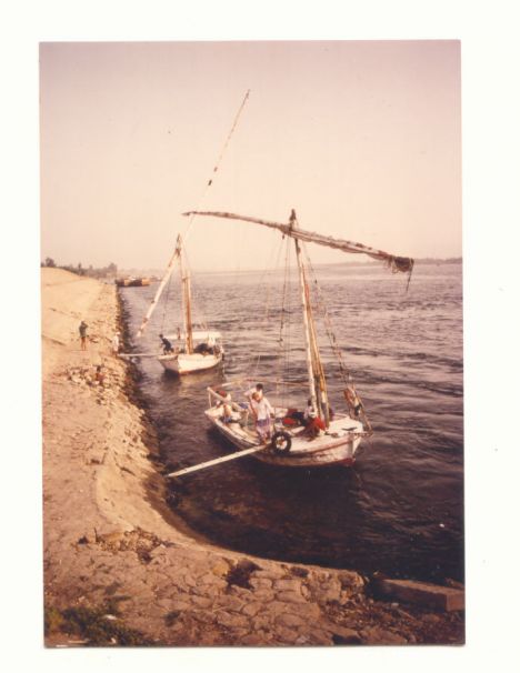 Postcard We met another felucca near Esna