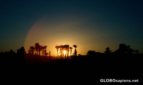 Postcard Aswan - Sunset on the Nile river