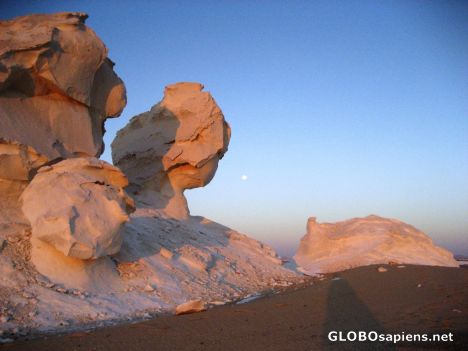 Postcard Formations at Sunrise/Moonset