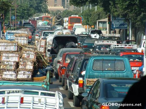 Postcard A busy road