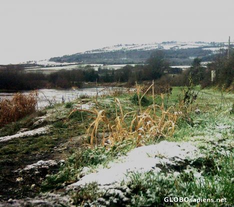 Postcard river Barrow in Winter
