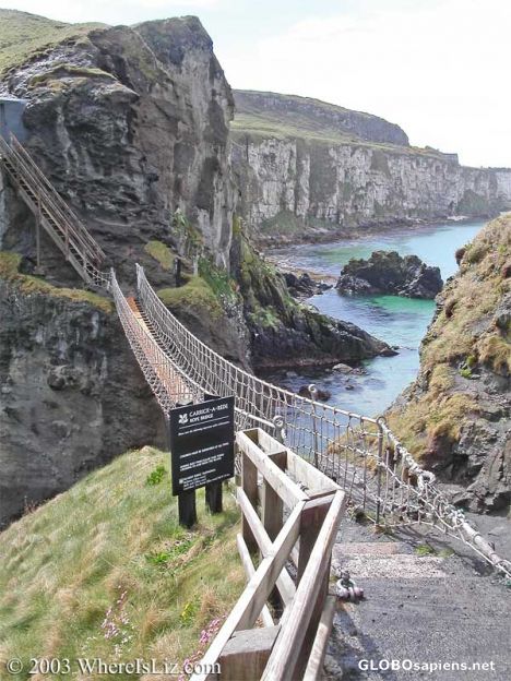 Postcard Rope Bridge, Carrick, Ireland