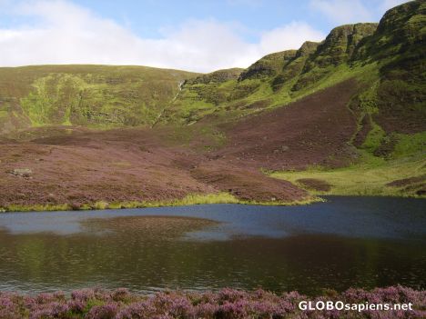 Postcard Waterfall and heather