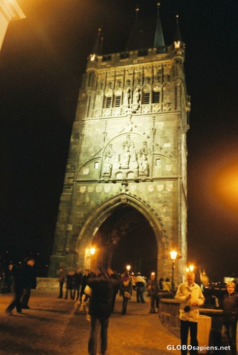 Postcard tower on the bridge