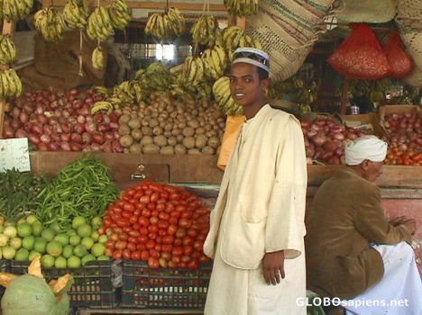 Postcard Keren market...