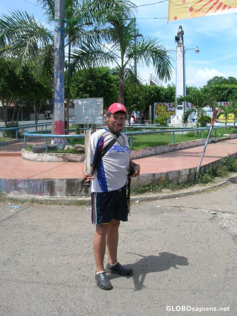 Postcard Man with machete