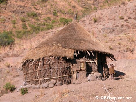 Postcard Rural area house near Lalibela.