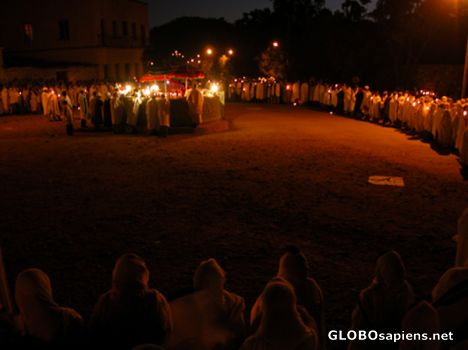 Postcard Night great mass with the Ark.