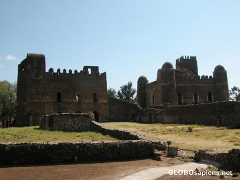 Postcard King Fassilidas and his son Castles.
