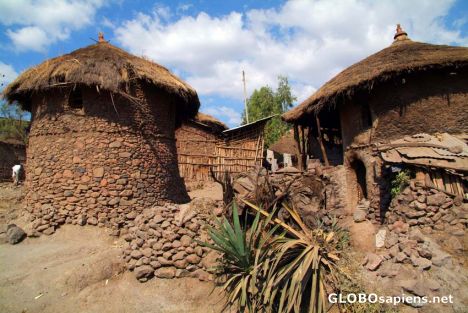Postcard Lalibela old houses