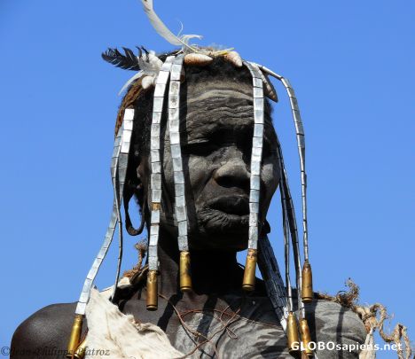 Postcard elderly mursi woman