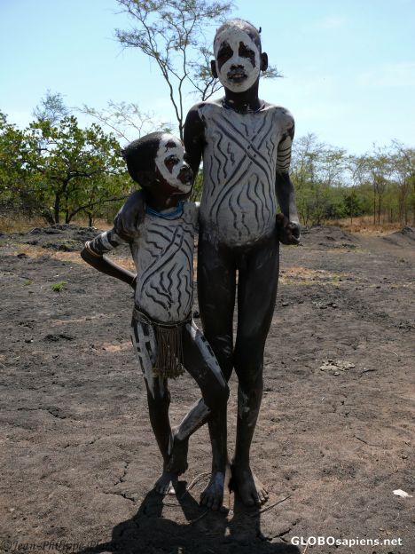 Postcard Banna tribe's boys