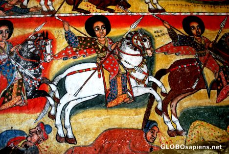 Postcard In the church on lake Tana