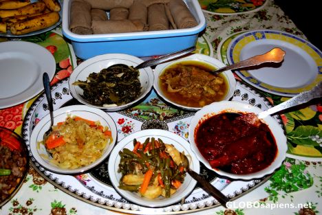 Postcard Typical meal in Mheret's house