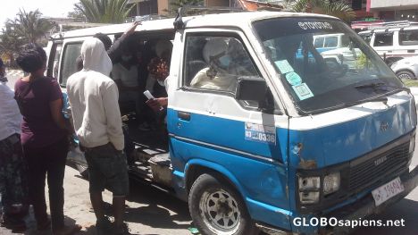 Postcard Basic public transport in Addis