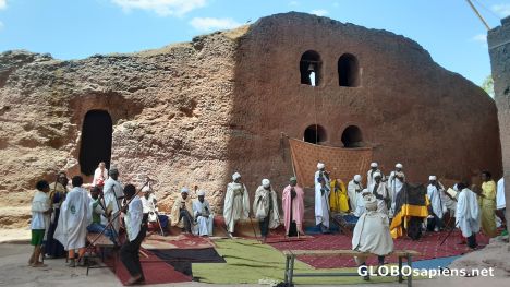Postcard Priests near Mariam church