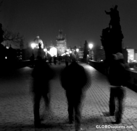 Postcard Karlov Most at night