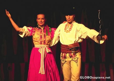 Postcard Traditional Dancers in full Czech Costume