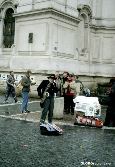 Postcard The soloist in front St Nicholas Church