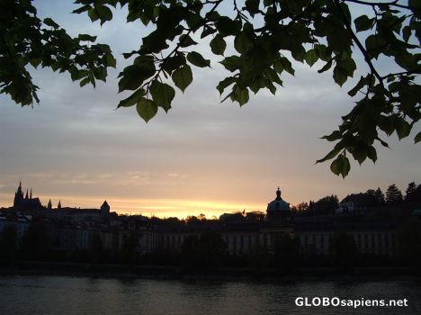 Postcard Hradcany at sunset